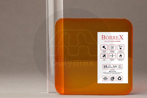 Монолитный поликарбонат 3мм Borrex (оранжевый, 2050х5100)