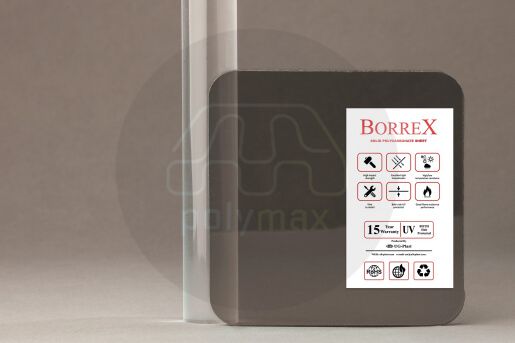 Монолитный поликарбонат 10мм Borrex (серый, 2050х3050)