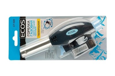 Купить Горелка газовая ECOS GT‑500 портативная цанговая с пьезоподжигом в Санкт-Петербурге.